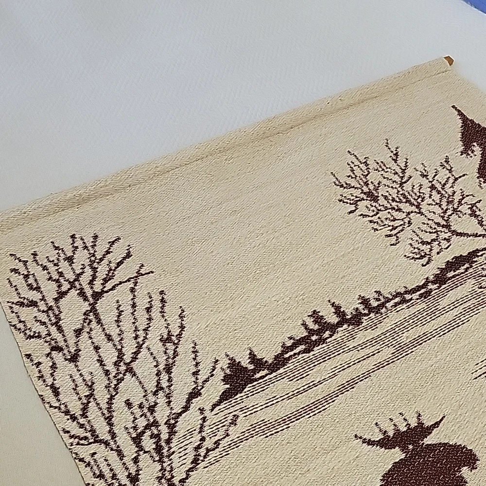 Margareta Eriksson Family Of Moose Brown and Cream Patterned Textile